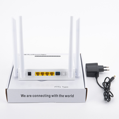 FTTH FTTO 해결책을 위한 HiOSO 듀얼-밴드 ONU 4GE 와이파이 플라스틱 케이싱 XPON ONU